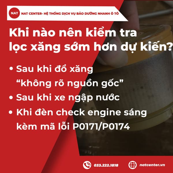 Khi nào nên kiểm tra lọc xăng sớm hơn dự kiến