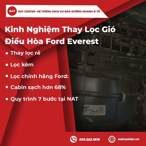 Kinh nghiệm thay lọc gió điều hòa Ford Everest