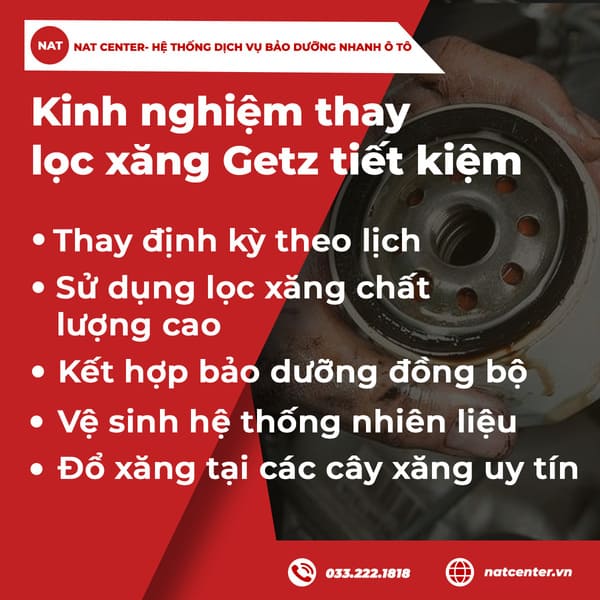 Kinh nghiệm thay lọc xăng Getz tiết kiệm