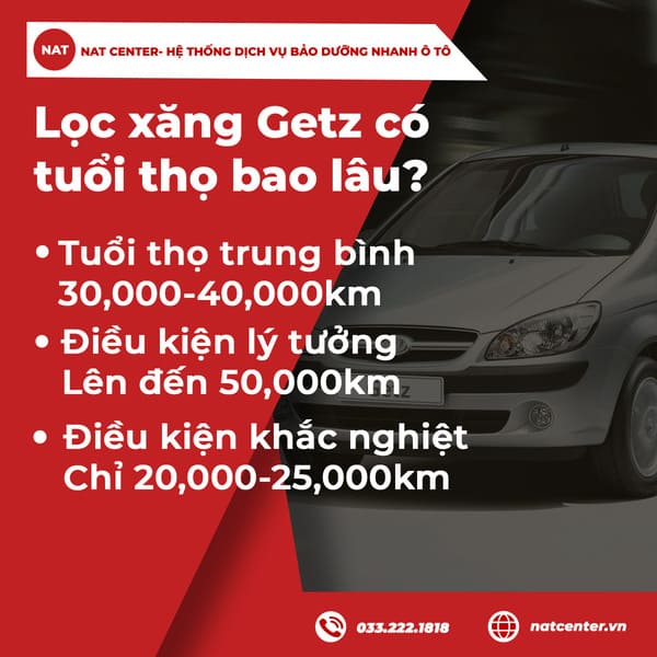 Lọc xăng Getz có tuổi thọ bao lâu