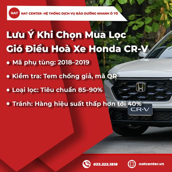 Lưu ý khi chọn mua lọc gió điều hòa xe Honda CR-V