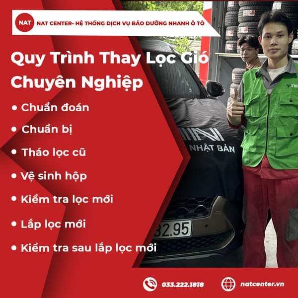 Quy trình thay lọc gió chuyên nghiệp