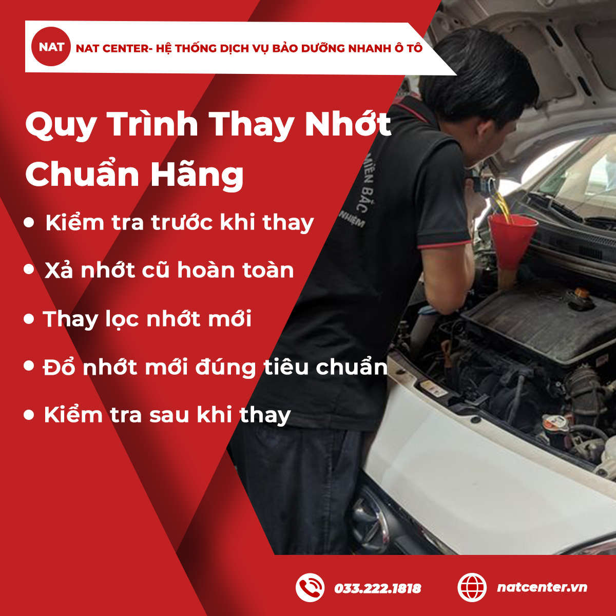 Quy trình thay nhớt chuẩn hãng