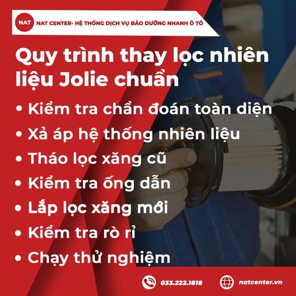 Quy trình thay lọc nhiên liệu Jolie chuẩn