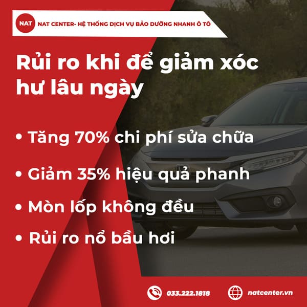 Rủi ro khi để giảm xóc hư lâu ngày