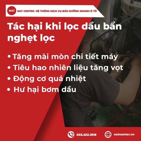 Tác hại khi lọc dầu bẩn nghẹt lọc