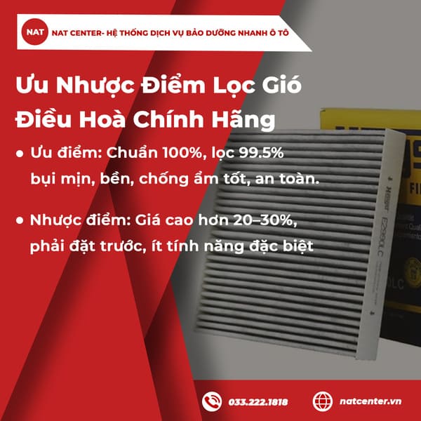 Ưu nhược điểm lọc gió điều gió chính hãng
