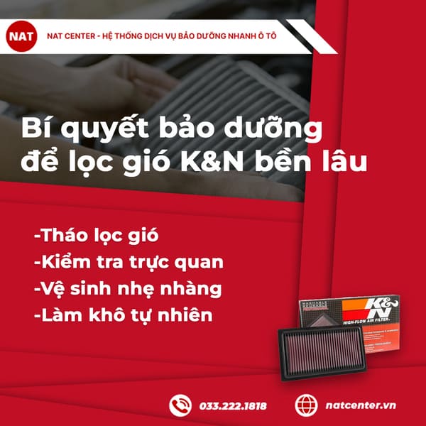 Bí quyết bảo dưỡng để lọc gió K&N bền lâu