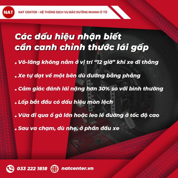Các dấu hiệu nhận biết cần canh chỉnh thước lái gấp