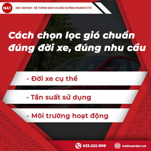 Cách chọn lọc gió chuẩn — đúng đời xe, đúng nhu cầu