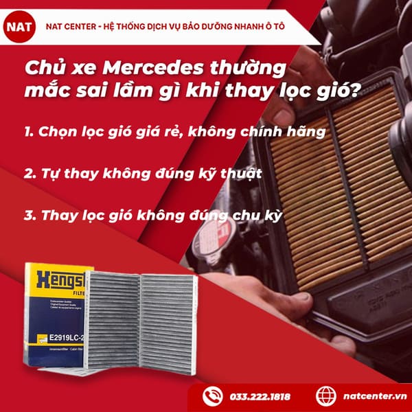 Chủ xe Mercedes thường mắc sai lầm gì khi thay lọc gió?