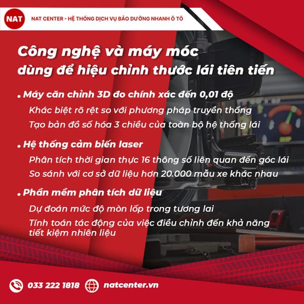 Công nghệ và máy móc dùng để hiệu chỉnh thước lái tiên tiến