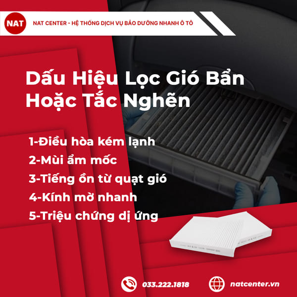 Dấu Hiệu Lọc Gió Bẩn Hoặc Tắc Nghẽn