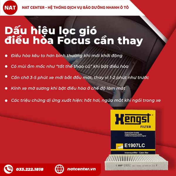 Dấu hiệu lọc gió điều hòa Focus cần thay ngay