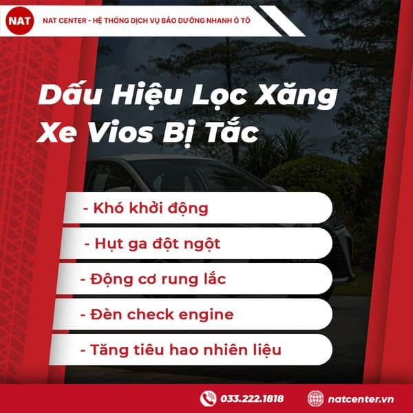 Dấu Hiệu Lọc Xăng Xe Vios Bị Tắc