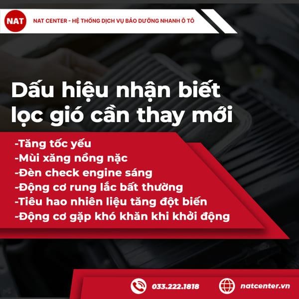 Dấu hiệu nhận biết lọc gió cần thay mới