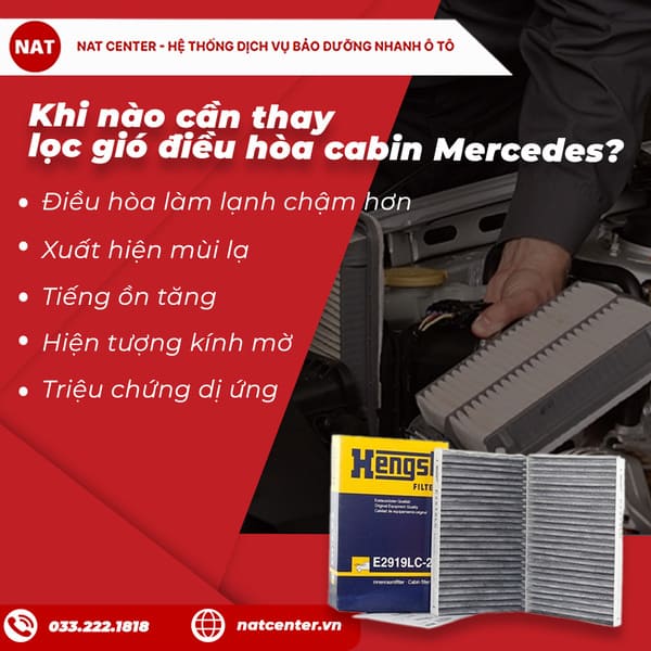 Khi nào cần thay lọc gió điều hòa cabin Mercedes?