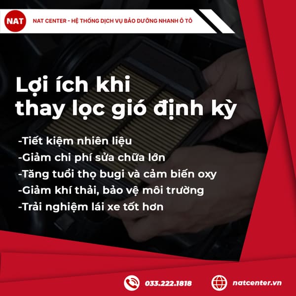 lợi ích khi thay lọc gió định kỳ