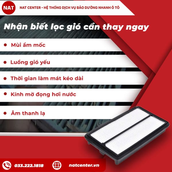 Nhận biết lọc gió cần thay ngay
