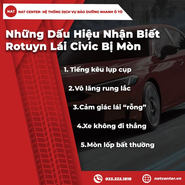 Những dấu hiệu nhận biết rotuyn lái Civic bị mòn