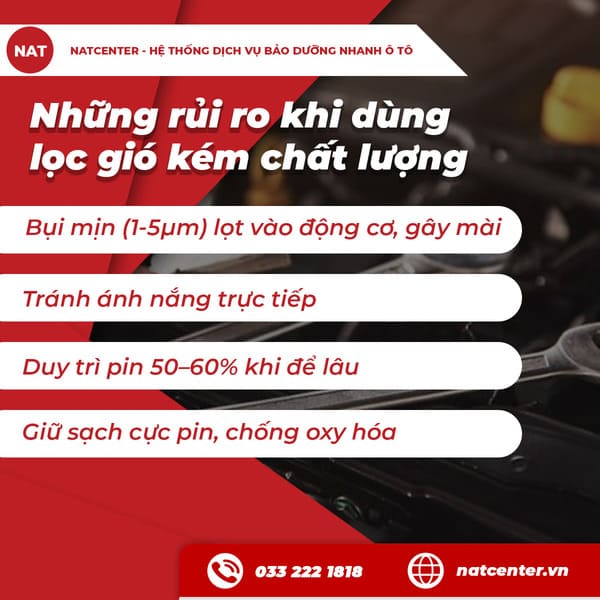 Những rủi ro khi dùng lọc gió kém chất lượng
