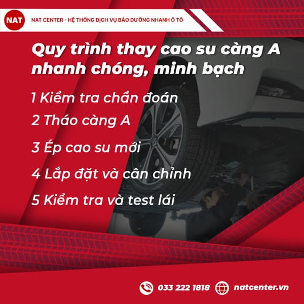 Quy trình thay cao su càng A nhanh chóng, minh bạch