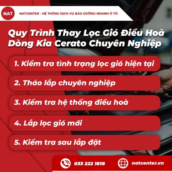 Quy Trình Thay Lọc Gió Điều Hoà Dòng Kia Cerato Chuyên Nghiệp