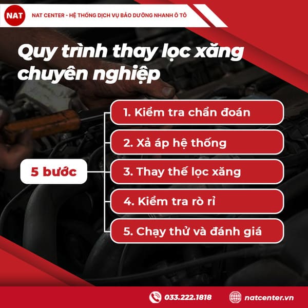 Quy trình thay lọc xăng chuyên nghiệp 