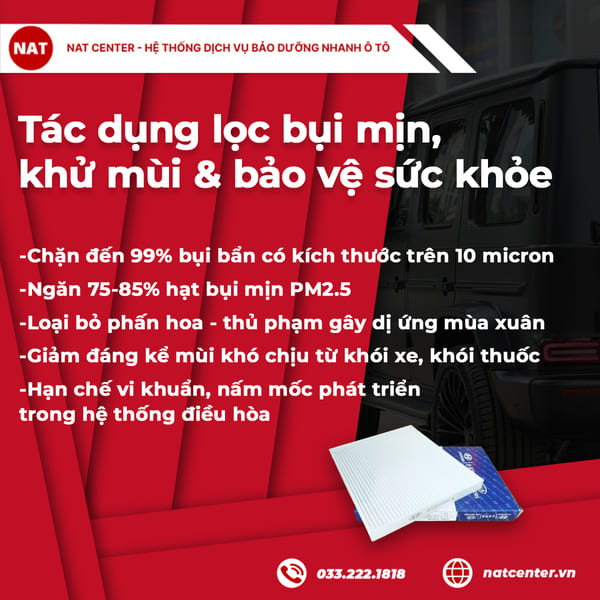 Tác dụng lọc bụi mịn, khử mùi & bảo vệ sức khỏe