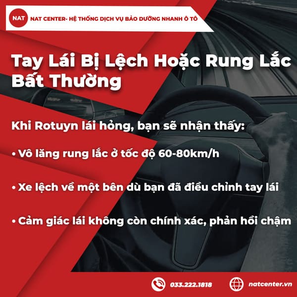 Tay lái bị lệch hoặc rung lắc bất thường