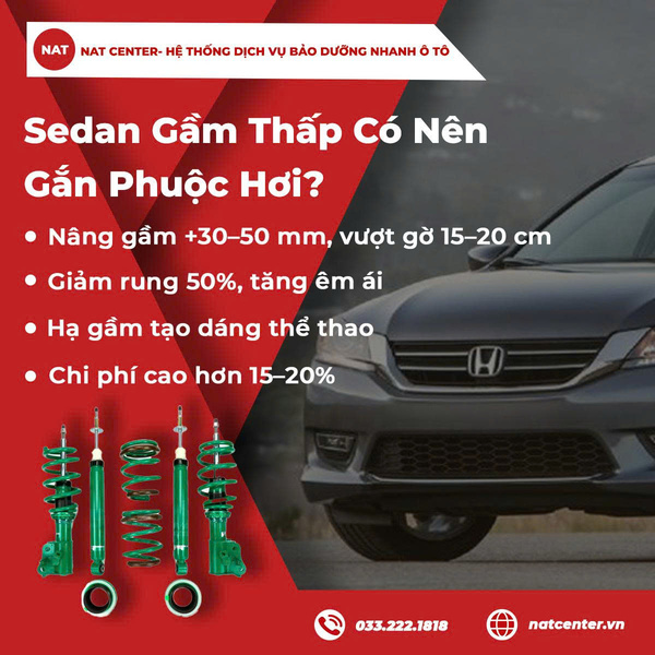 Sedan gầm thấp có nên gắn phuộc hơi