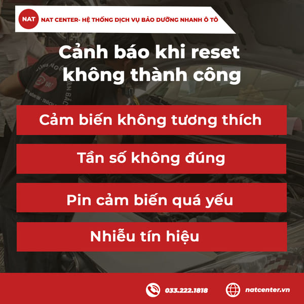 Cảnh báo khi reset không thành công