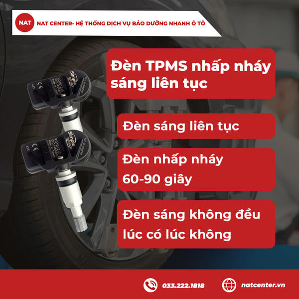 Đèn TPMS nhấp nháy / sáng liên tục