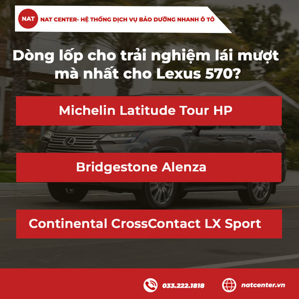 Dòng lốp cho trải nghiệm lái mượt mà nhất cho Lexus 570?