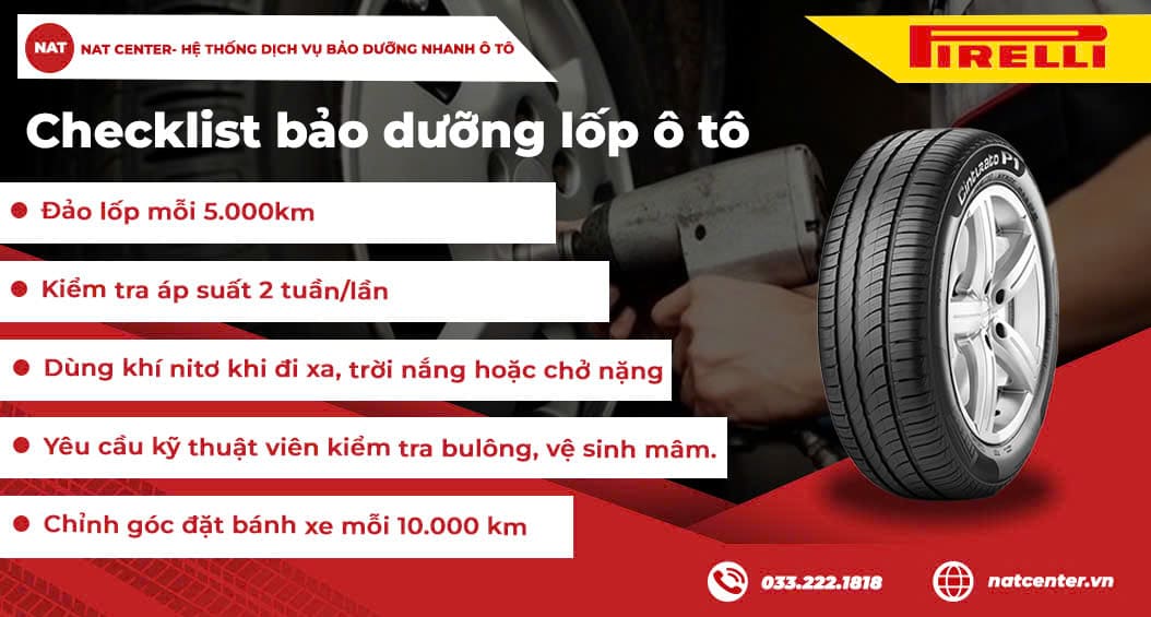 Kinh nghiệm bảo dưỡng lốp ô tô - NAT Center