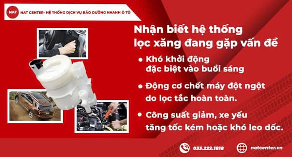 Nhận biết hệ thống lọc xăng gặp vấn đề