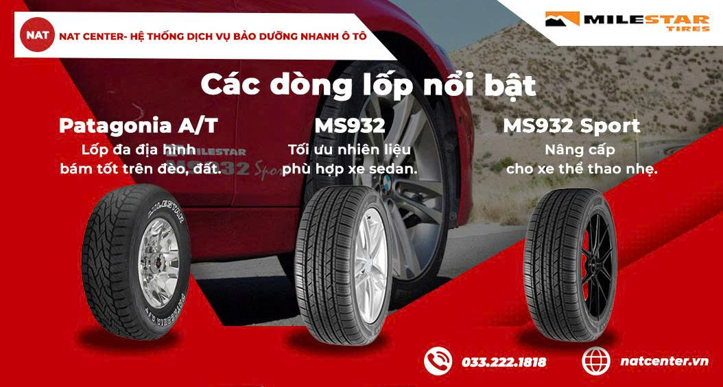 Các dòng lốp Milestar nổi bật