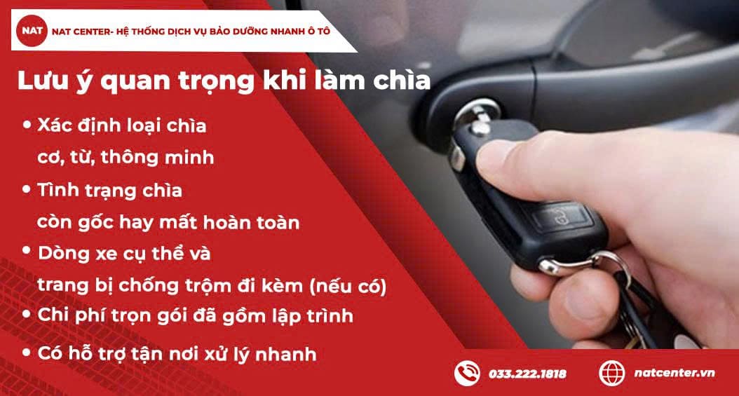 Lưu ý quan trọng khi làm chìa khóa xe hơi