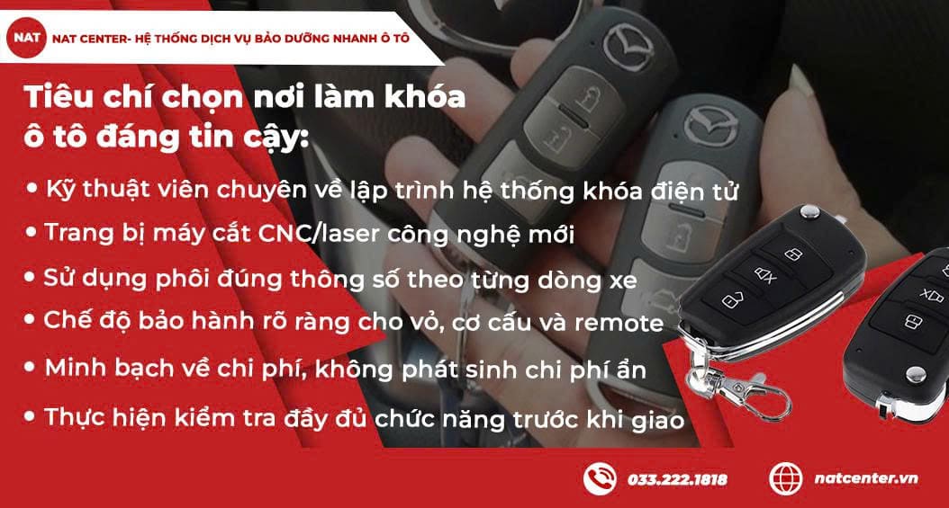 Tiêu chí chọn nơi làm khóa ô tô đáng tin cậy