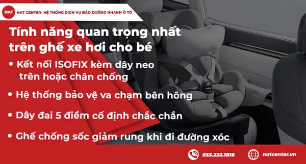 Tính năng quan trọng trên xe hơi cho bé - NAT Center