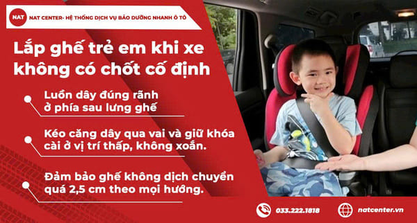 hướng dẫn lắp ghế trẻ em khi xe không có chốt cố định - NAT Center