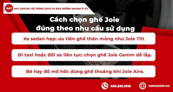 Chọn ghế chọn ghế Joie theo thói quen di chuyển và tính cách bé