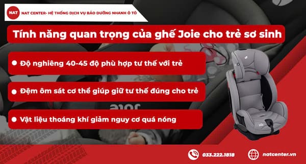Các tính năng quan trọng của ghế Joie 