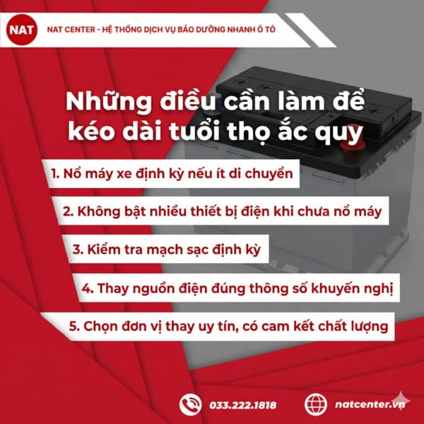 Các điều cần làm để kéo dài tuổi thọ ắc quy xe Toyota Cross