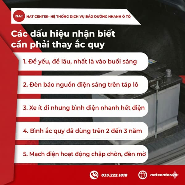 Dấu hiệu thay ắc quy xe Toyota Cross