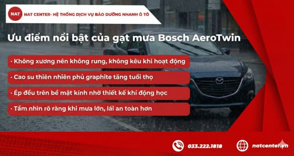 Gạt mưa Bosch Mazda 3 có nhiều ưu điểm vượt trội