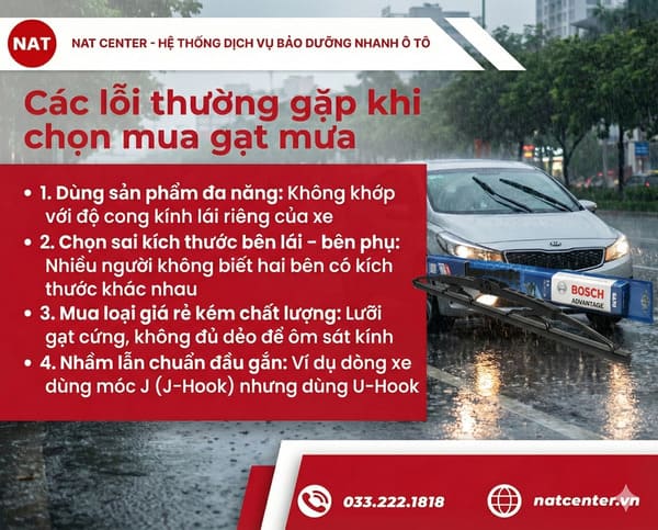 Các lỗi thường gặp khi chọn mua gạt mưa KIA K3