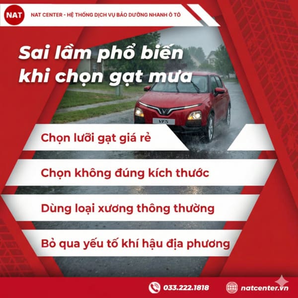 Những sai lầm phổ biến khi chọn gạt mưa 