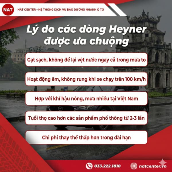 Lý do gạt mưa hãng Heyner được ưa chuộng