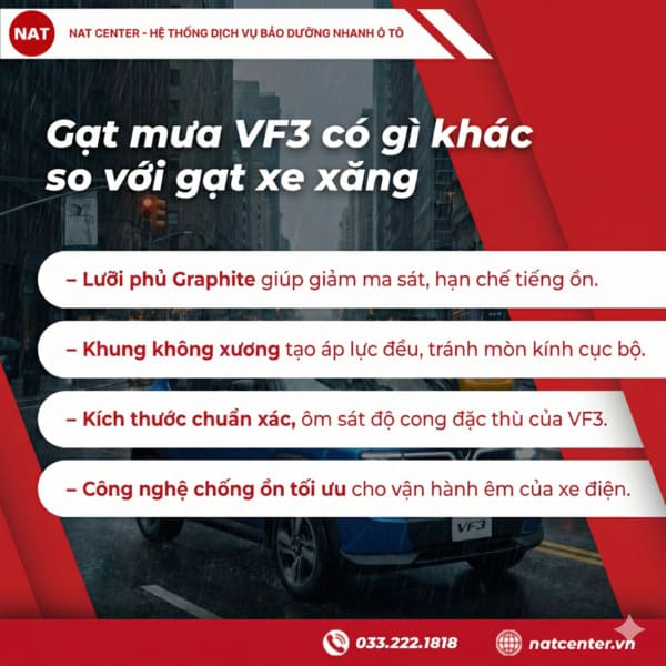 So sánh gạt mưa VF3 với gạt xe xăng 